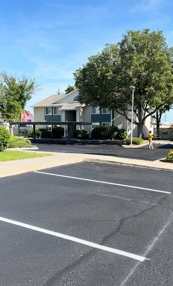 Completed parking lot section