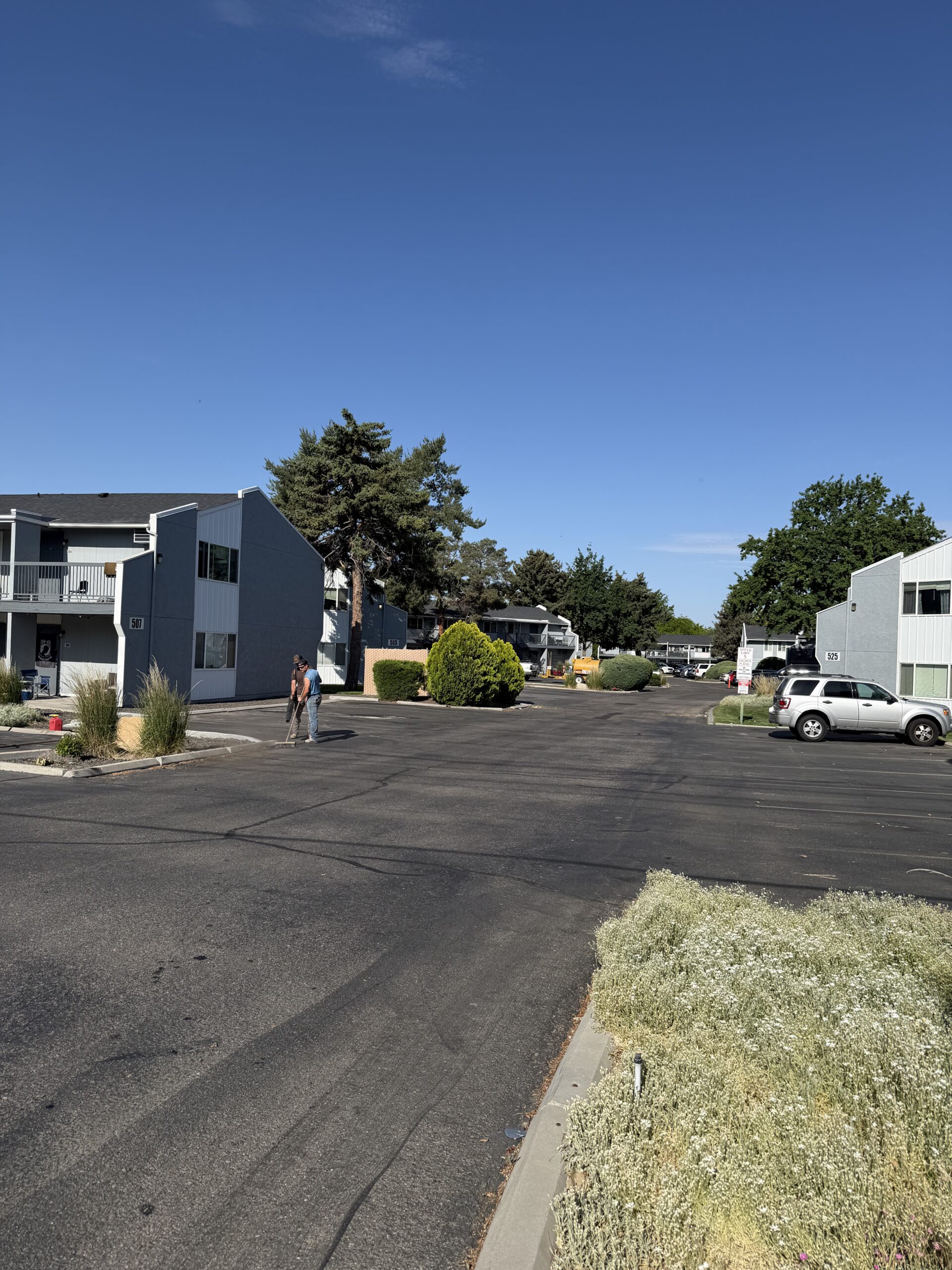 Parking lot preparation at Curtis Junction