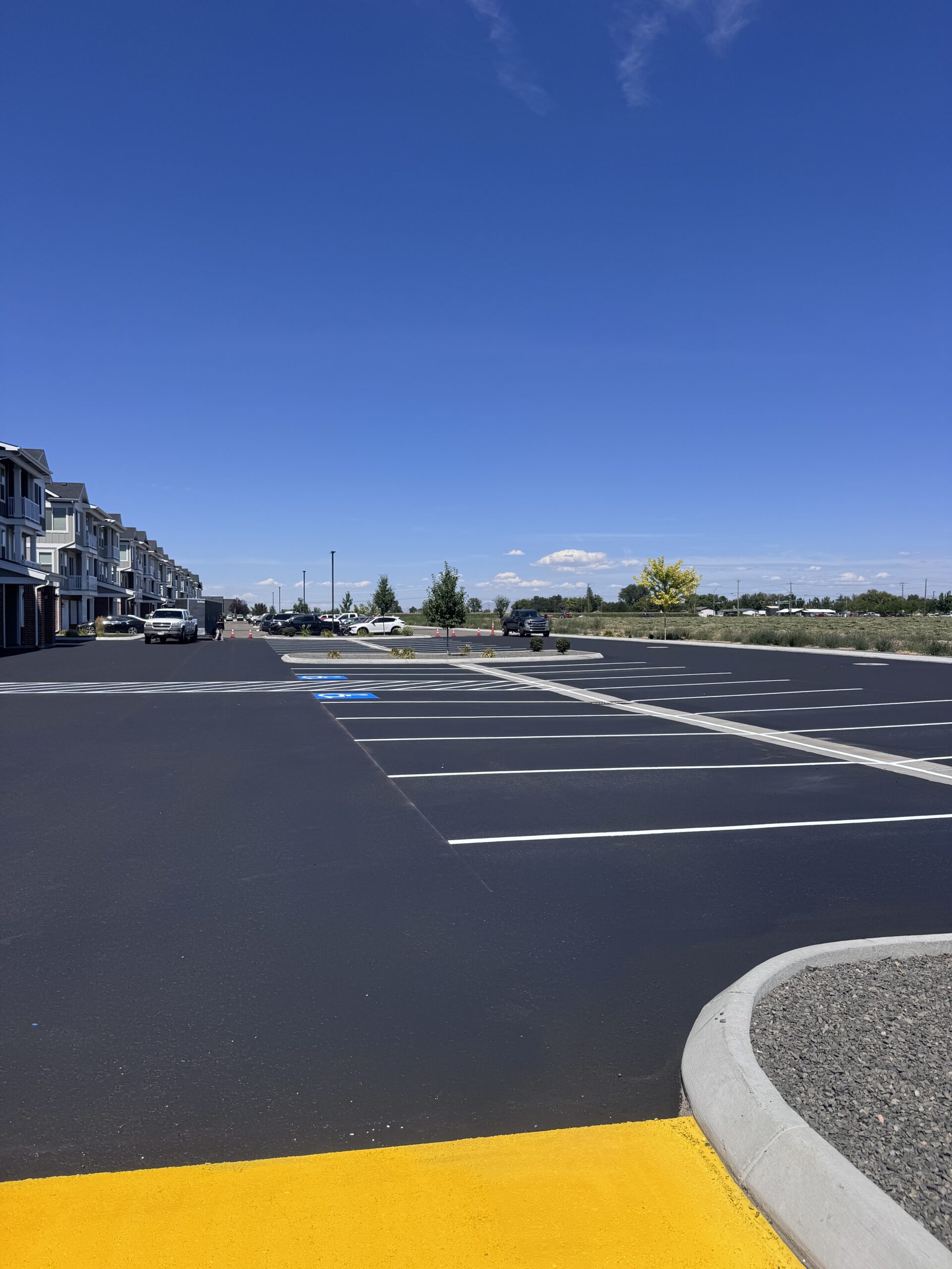 Finished pavement at Farmstead Apartments