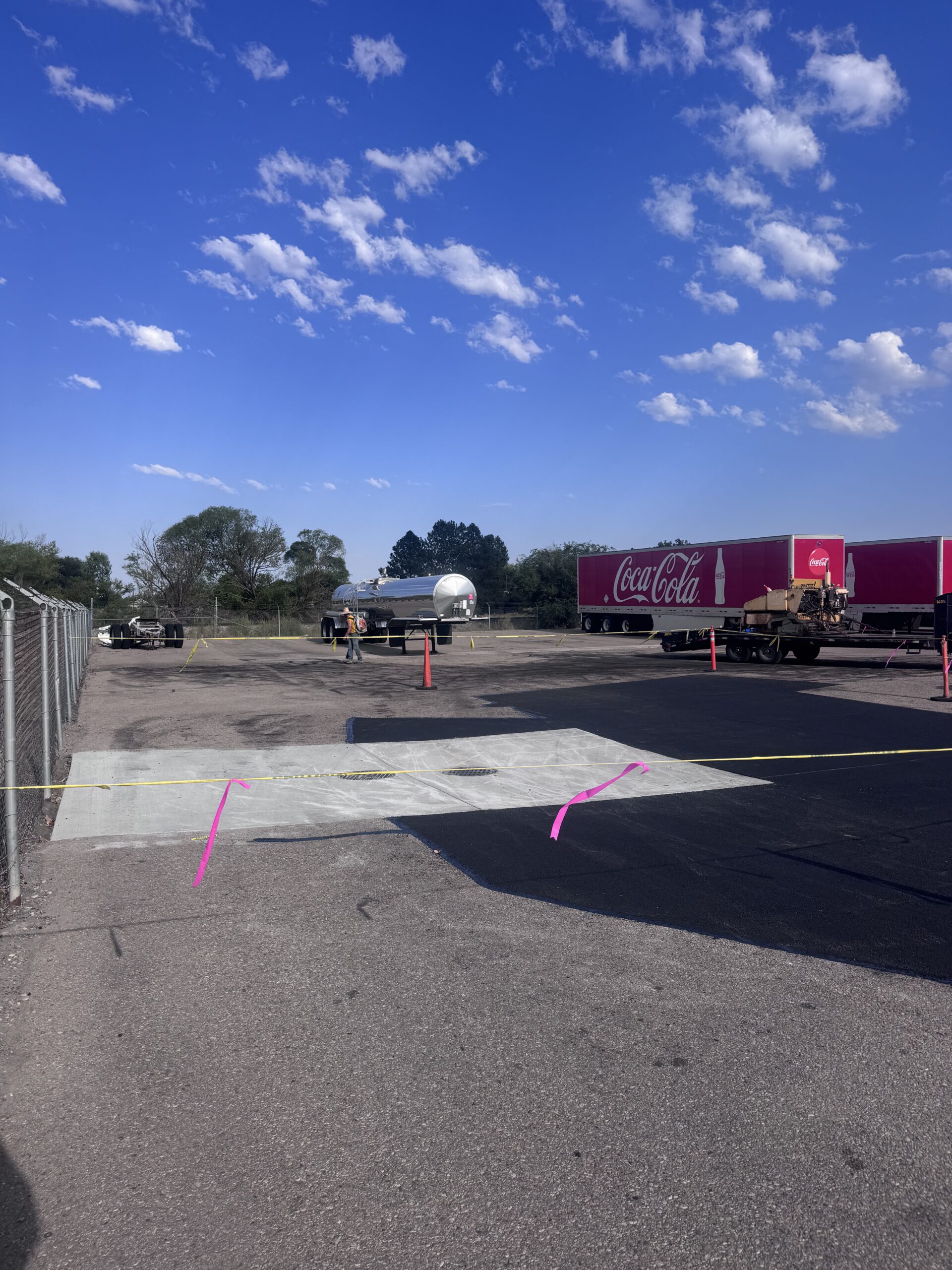 Overview of the newly paved commercial section